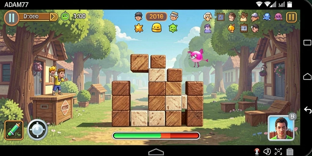 Tampilan permainan Puzzle yang seru di ADAM77.
