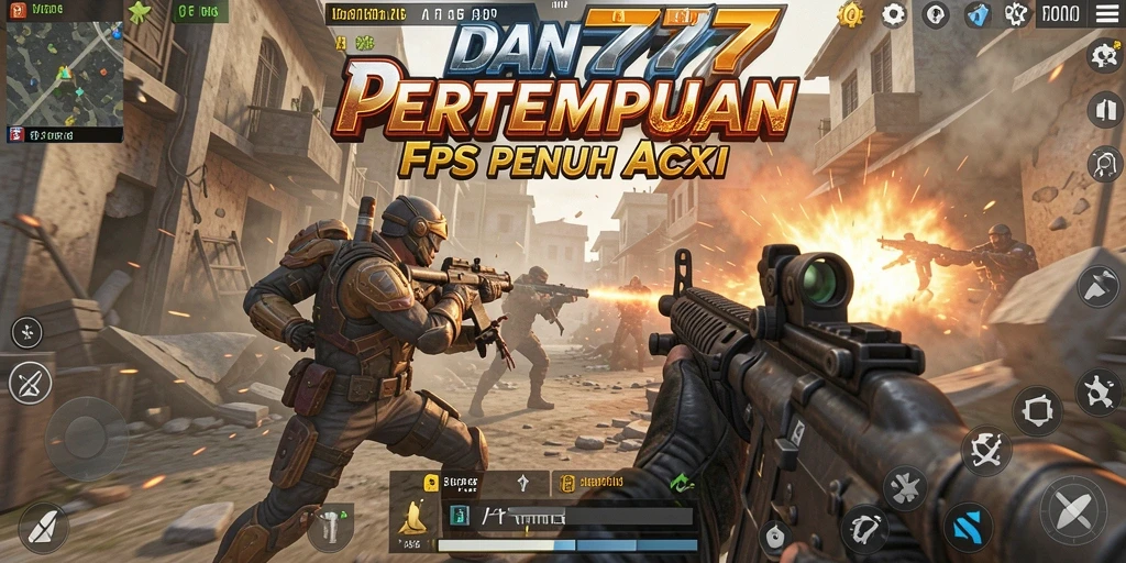 Tampilan gameplay intens di battlefield penuh aksi.