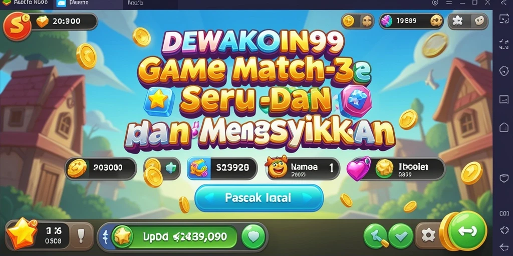 Tampilan seru gameplay DEWAKOIN99 dalam menantang level Match-3.