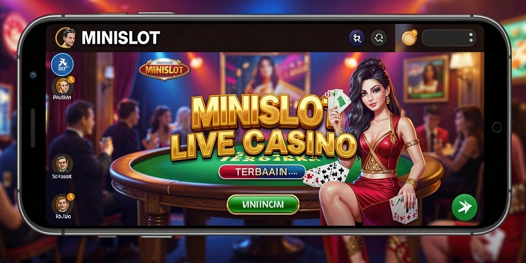 Gameplay seru MINISLOT dengan dealer langsung dan berbagai pilihan permainan.