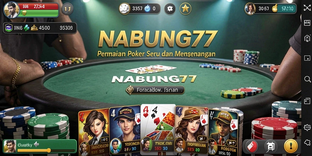 Tampilan gameplay Poker yang seru dan interaktif di NABUNG77.