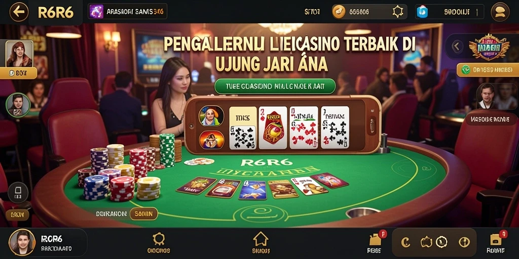 Tampilan menarik dari gameplay Live Casino di R6R6.