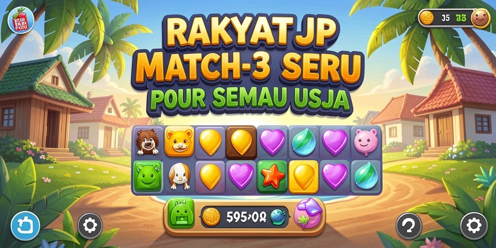 Tangkapan layar gameplay RAKYATJP dengan aksi Match-3 yang menarik.