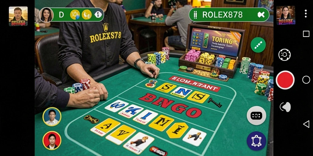 Screenshot utama ROLEX878 menampilkan gameplay Bingo yang seru dan interaktif.