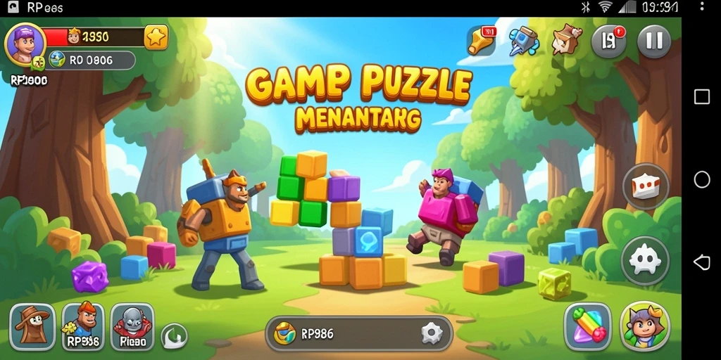 Tampilan gameplay Puzzle yang menarik dan menantang.