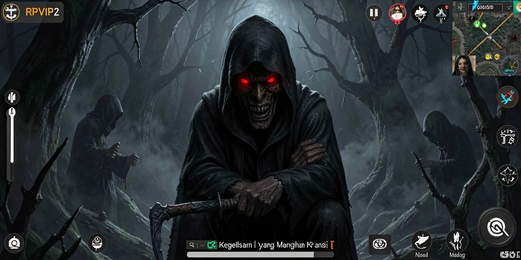 Screenshot gameplay RPVIP2 menampilkan suasana Horror yang mencekam.