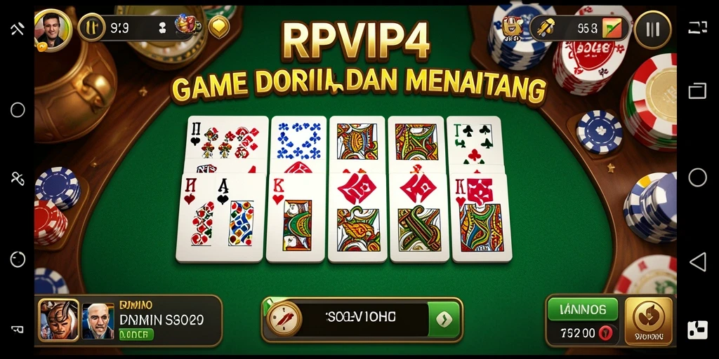 Tampilan gameplay menarik dari RPVIP4 yang menampilkan keseruan bermain domino.