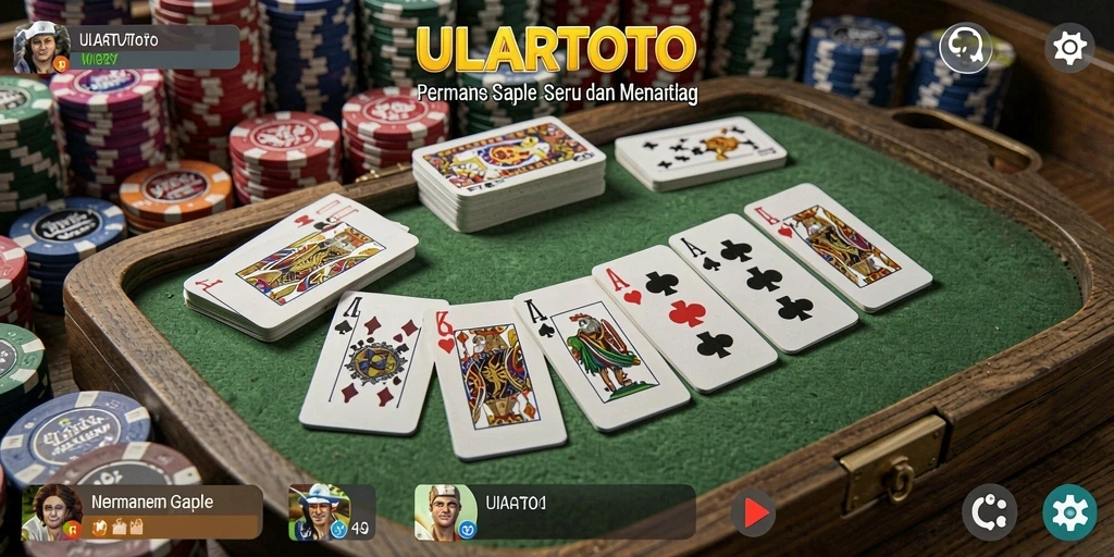 Screenshot gameplay ULARTOTO menunjukkan keseruan permainan Gaple.